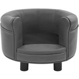 vidaXL Sofa za pse siva 48 x 48 x 32 cm od pliša i umjetne kože | shoptok.hr