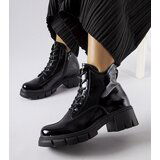 Gemre Black insulated patent ankle boots Vinceza | shoptok.hr