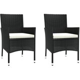  3-dijelni vrtni bistro set od poliratana s jastucima crni | Eponuda.com