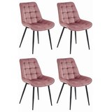  BERA stolica - tamno ružičasti baršun / crne noge x 4 | shoptok.hr