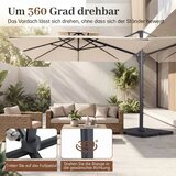 Vrt Konzolni suncobran 300 x 300 cm, kvadratni suncobran s nožnom pedalom i ručicom, rotirajući za 360°, bež/sivi | shoptok.hr