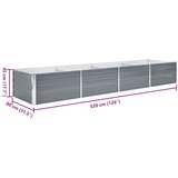  Vrtna sadilica od pocinčanog čelika 320 x 80 x 45 cm siva | shoptok.hr