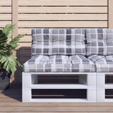  Jastuk za palete sivi karirani 80 x 40 x 12 cm od tkanine | shoptok.hr