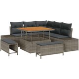 8 komada vrtni sofa set s jastučićima siva poli ratan akacija 2-sjedalna vrtna sofa s jastučićima siva poli ratan 3 komada vrt Cijene