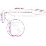 vidaXL Ročna Retraktibilna Tenda Večbarvna črta 300x250 cm | Shoptok.si