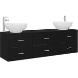  Set namještaja za kupaonicu 3 kom. Crna 49,5 x 44,5 x 65 cm | shoptok.hr