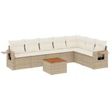 Maison Chic Seti vrtnega pohištva - Vrtna garnitura - Vrtni pohištvo set 8-delna z blazinami bež poli ratan, (21800441) | Shoptok.si