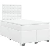 vidaXL Krevet box spring s madracem bijeli 120x190 cm od umjetne kože | shoptok.hr