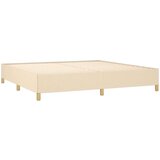  Box spring postelja z vzmetnico krem 200x200 cm blago | Shoptok.si