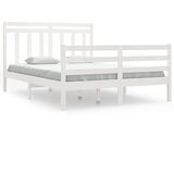 The Living Store Posteljni okvir bel iz trdnega lesa 135x190 cm - Posteljni Okvir, (21524861) | Shoptok.si