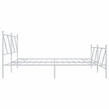  Metalni okvir kreveta uzglavlje i podnožje bijeli 193x203 cm | shoptok.hr