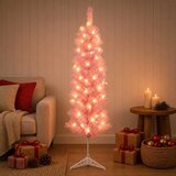  Umjetno vitko božićno drvce 150 cm 150 LED lampica Topla bijela - 150 cm s LED svjetlima | shoptok.hr