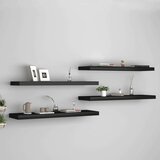 vidaXL plutajuće zidne police 4 kom crne 90 x 23,5 x 3,8 cm MDF Cijene