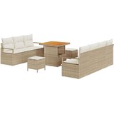  10 Dijelni Set Sofe Za Vrt s Jastučićima Bež Poliratan Akacija 2-Sjedna Sofa Za Vrt s Jastučićima Bež Poliratan 3 Dijelni Set | shoptok.hr