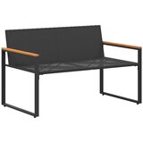  Klupa s jastukom Crna i krem-bijela 115 x 65 x 72 cm Ratan | shoptok.hr