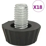 315594 Adjustable Furniture Feet M8 18 pcs Black