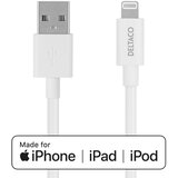 Deltaco Lightning kabel, 1m, Apple C189 čipset, MFi, FSC-označeno pakiranje, bela | Shoptok.si