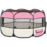  Sklopiva ogradica za pse s torbom za nošenje roza 110x110x58 cm | Eponuda.ba