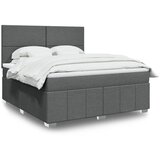 vidaXL Box spring postelja z vzmetnico temno siva 180x200 cm blago | Shoptok.si