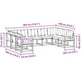  Set vanjskih sofa 9 kom. Prirodna i bež Smeđa 304 x 190 x 73 cm | shoptok.hr