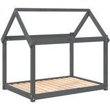 vidaXL Pasja postelja siv 111x80x100 cm trdna borovina, (20799728) | Shoptok.si