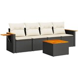 Maison Chic Seti vrtnega pohištva - Vrtna garnitura - Vrtni pohištvo set 5-delna z blazinami črn poli ratan, (21817533) | Shoptok.si