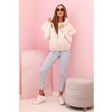 Kesi Włoski Women's quilted vest with short sleeves and a stand-up collar light beige | Shoptok.si