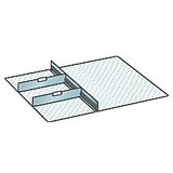 LISTA Komplet razdelilnikov za predal z merami 612 x 612 mm, aluminij, 1 stena z zarezami, 2 pločevinasta delilnika, višina sprednjega dela 300 mm | Shoptok.si