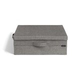 Bigso Siva tekstilna kutija za pohranu s poklopcem 46x56x16 cm Soft Storage Low – Cijene