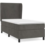 Box spring krevet s madracem tamnosivi 90x200 cm baršunasti | shoptok.hr