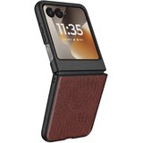 AVIZAR Ovitek za Motorola Razr 70 Videz Usnja Krokodil Odprt Zaslon, Rjava, (5000274543) Cene