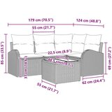  Set od 5 komada vrtnih sofa s jastučićima smeđi poli ratan | shoptok.hr