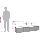  4-dijelni set vrtnih sofa od poliratana s jastucima crni | shoptok.hr