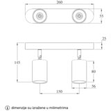 Bb Link SPOT LAMPA 2XGU10 TALIA 82 CRNA | ePonuda.com