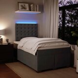 Box spring krevet s madracem tamnosivi 120 x 200 cm baršunasti | shoptok.hr