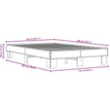  Okvir kreveta boja hrasta 140x200cm konstruirano drvo i metal | shoptok.hr