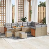 Sjedeća garnitura za vrt 13 kom. 11-Broj sjedala Crna i Krema 286 x 234 x 85 cm | shoptok.hr