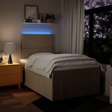  Krevet s oprugama i madracem krem 120 x 200 cm od tkanine | shoptok.hr