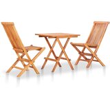  3-dijelni sklopivi bistro set od masivne tikovine | shoptok.hr