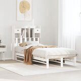 vidaXL Knjižna postelja brez vzmetnice bela 90x190 cm trdna borovina | Shoptok.si