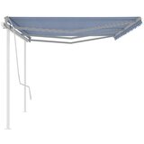  Tenda na ručno uvlačenje sa stupovima 6 x 3 m plavo-bijela | shoptok.hr