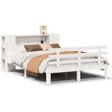 vidaXL Krevet s regalom z knjige bez madraca bijeli 150x200cm borovina | shoptok.hr