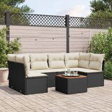 vidaXL 7-dijelni set vrtnih sofa od poliratana s jastucima crni | shoptok.hr
