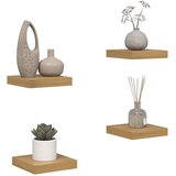  Polica na zidu 4 pcs Smeđa 23 x 23,5 x 4 cm Konstruirano drvo | shoptok.hr