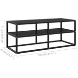 TV ormarić crni s crnim staklom 100 x 40 x 40 cm | Eponuda.ba