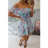 Kesi Floral off-the-shoulder mint dress | shoptok.hr
