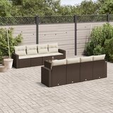  9-dijelni set vrtnih sofa s jastucima poliratan smeđi | shoptok.hr