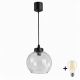 Brilagi LED luster na sajli RETRO GLASS 1xE27/60W/230V prečnik 25 cm crna/prozirna | Eponuda.com