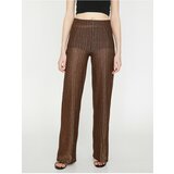 Koton Women's Brown Normal Waist Wide Leg Pants | ePonuda.com