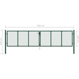 vidaXL mrežasta vrtna vrata čelična 400 x 100 cm zelena | shoptok.hr